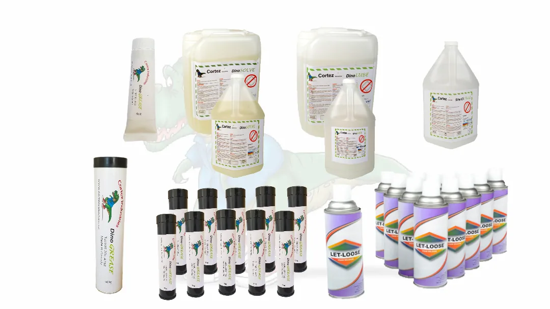 Lubricants, solvents & release, labelled exploded view